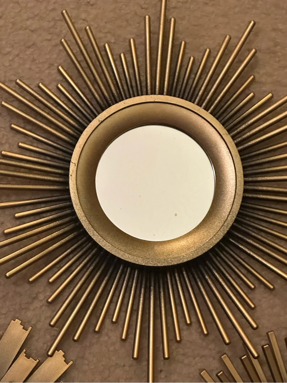 Gold Sunburst Wall Mirror Trio - Decorative Home Wall Decor